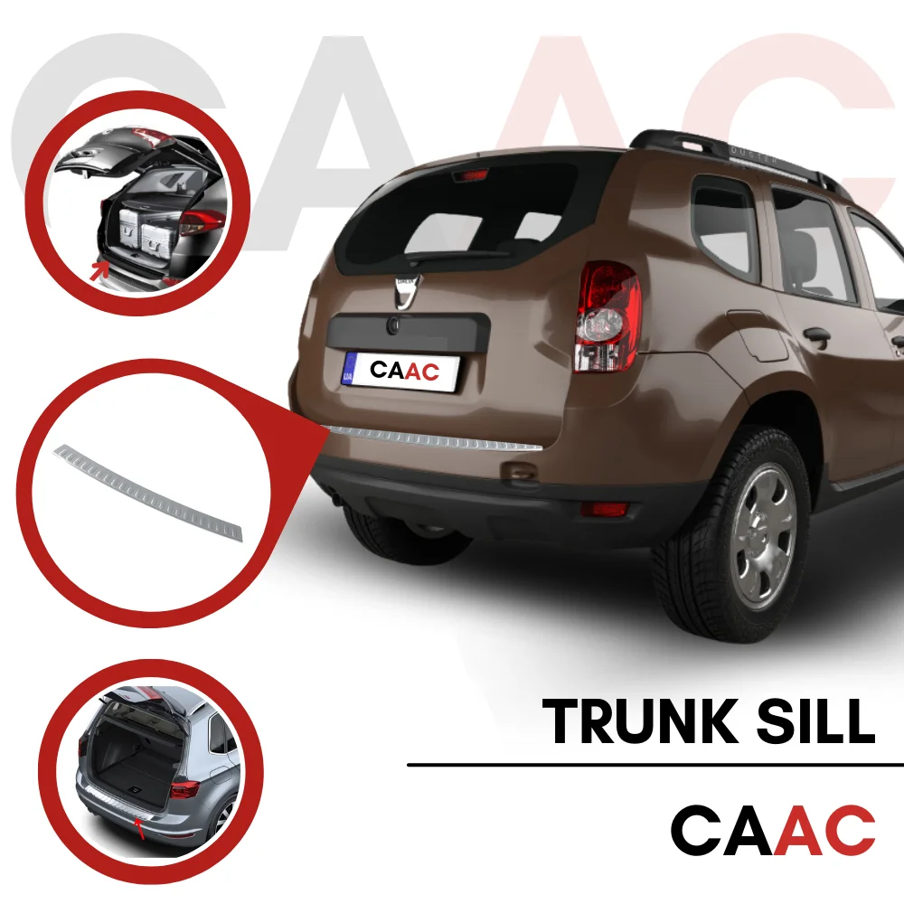 

FOR DACIA DUSTER 1 2010-2018 MATT CHROME SILVER COLOR REAR BUMPER GUARD TRUNK THRESHOLD PROTECTOR CAR ACCESSORIES STAINLESS STEEL SHEET