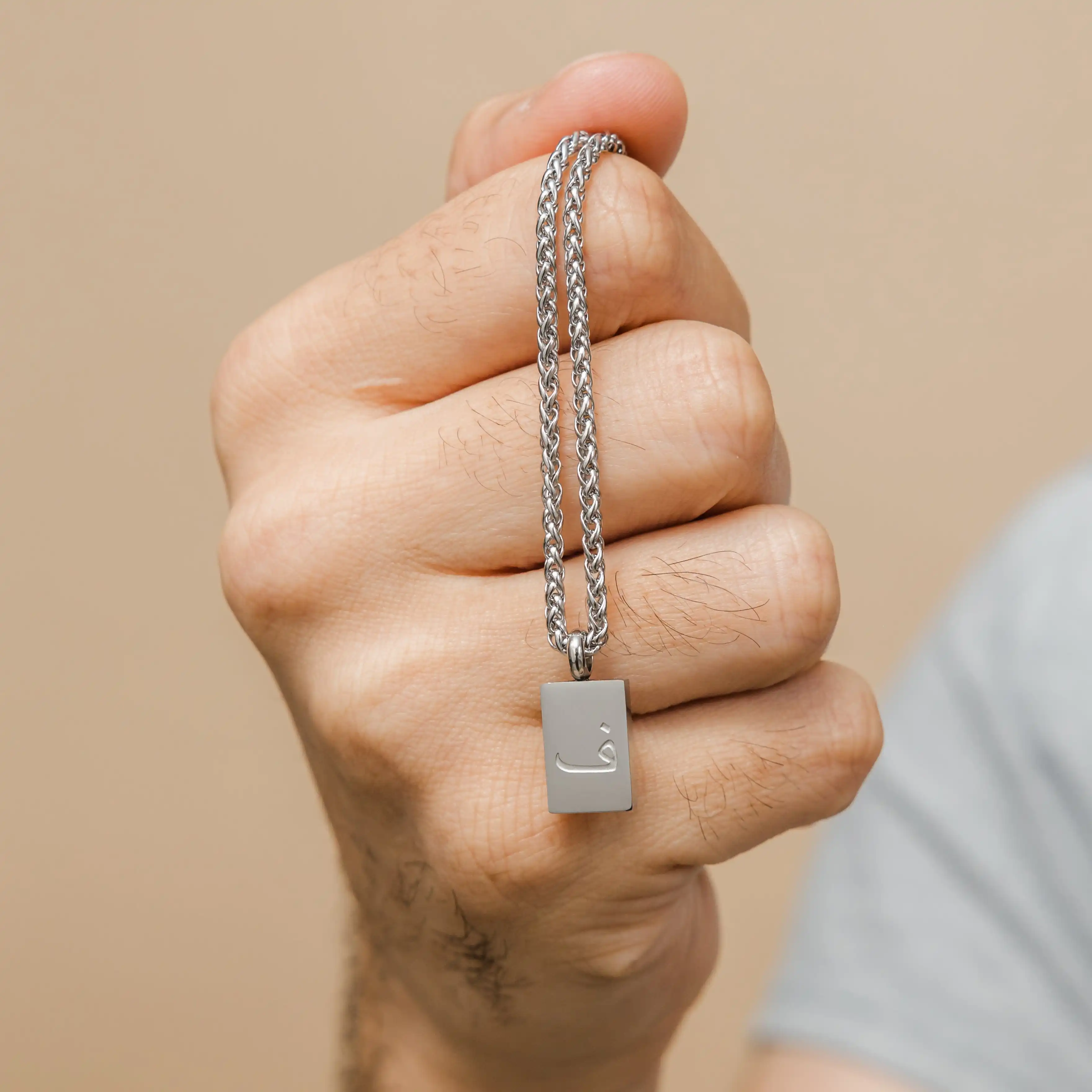 Ожерелье с арабскими буквами для мужчин ювелирное изделие из нержавеющей стали