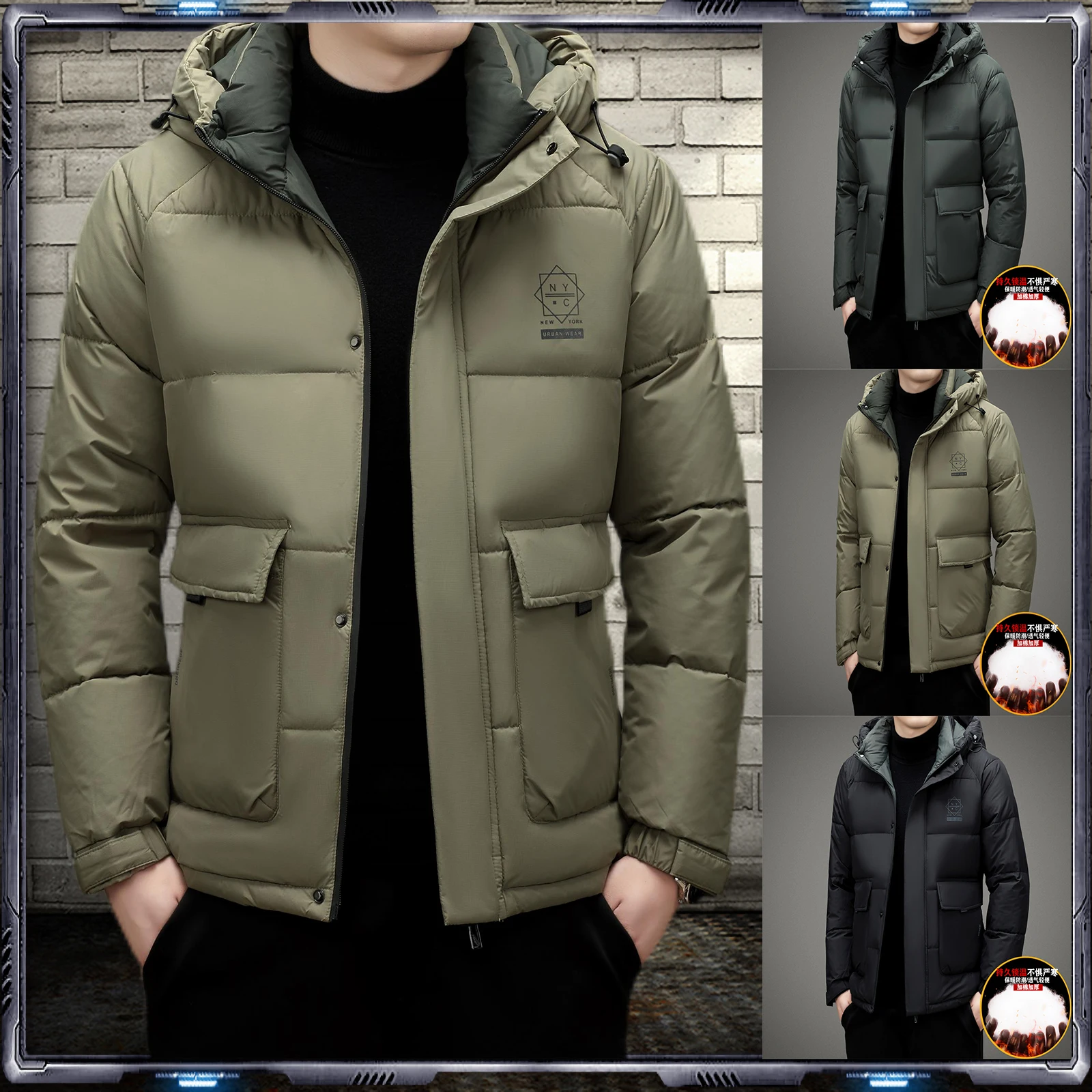 Men Winter Parkas Fashion Solid Jackets Designer Clothe Veste Homme Luxe Puffer Jacket Men's Coats Manteaux Chaquetas Erkek Mont