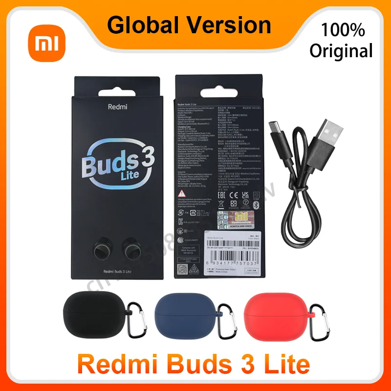 

Новые глобальные наушники Xiaomi Redmi Buds 3 Lite Edition, Bluetooth-наушники, настоящая Беспроводная Bluetooth-гарнитура с зарядным чехлом, спортивные наушники