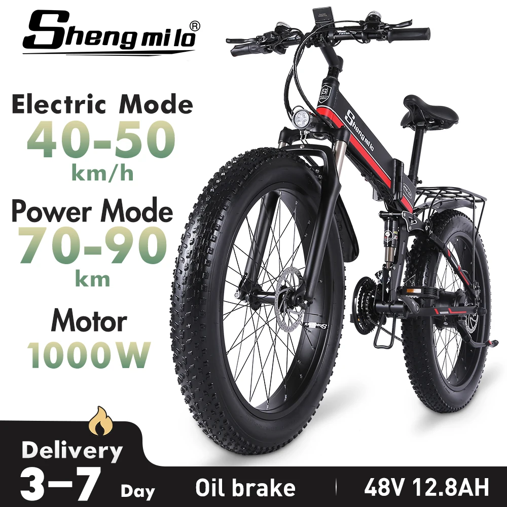 Shengmilo mx01электрический велосипед 48 в 1000 Вт Мужской горный Зимний фэтбайк