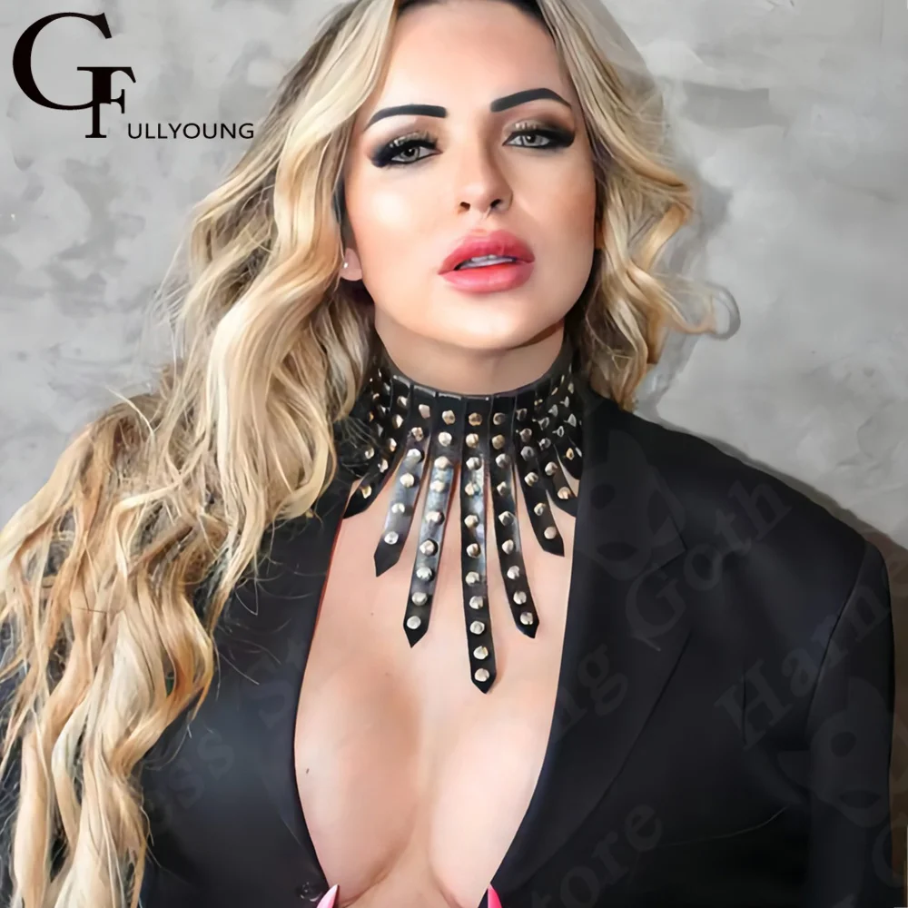 

Hot Sale Sexy Women Leather Punk O-Ring Round Choker Club Party Harajuku Handmande Necklace Simple Fetish Neck Bondage Jewelry