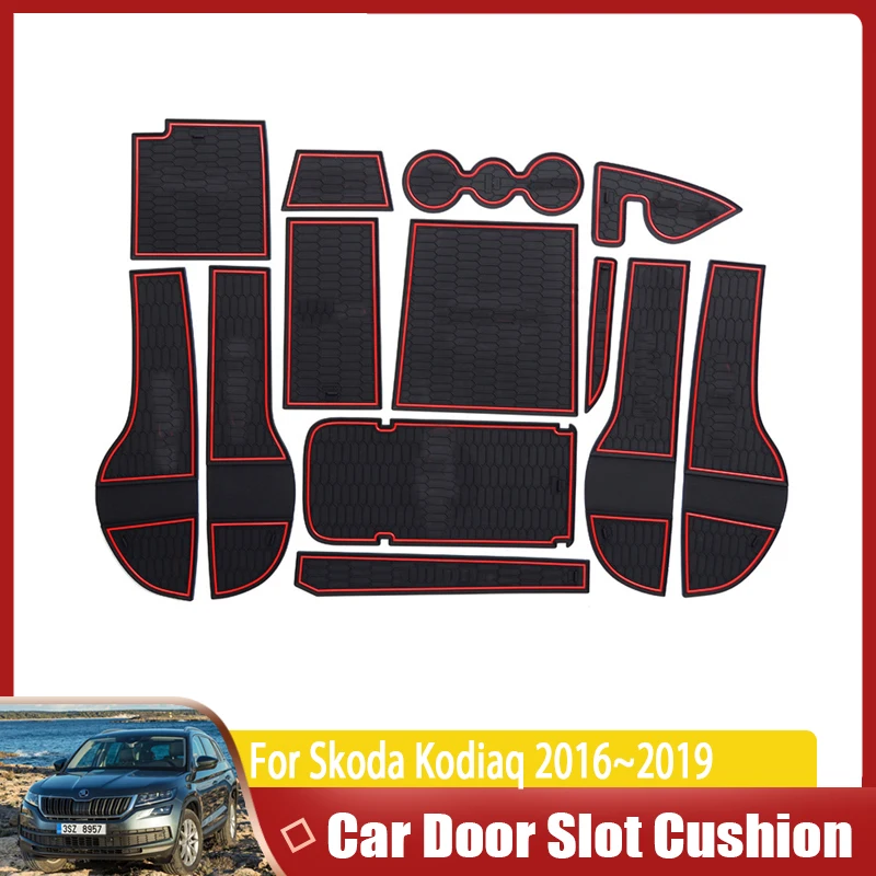 

Car Door Groove Mats For Skoda Kodiaq 2016~2019 2020 Auto Phone Gate Slot Mat Sillica Gel Rubber Mat Sticker Car Accessories