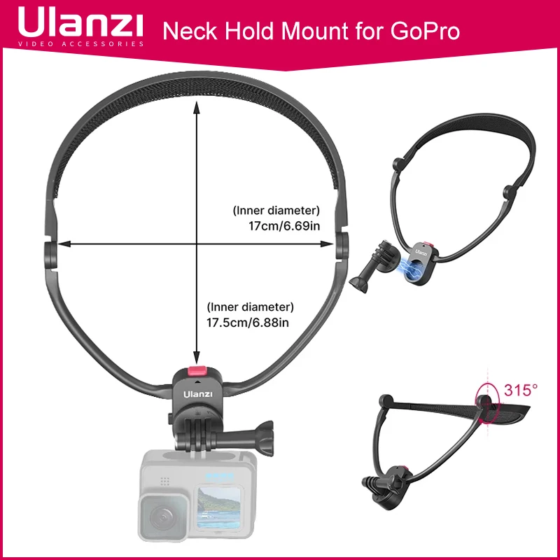 

Ulanzi Go-quick II Neck Hold Mount for GoPro Hero 11 10 9 8 Max 7 6 5 insta360 Eken First-Person View Magnetic Vlog Accessories