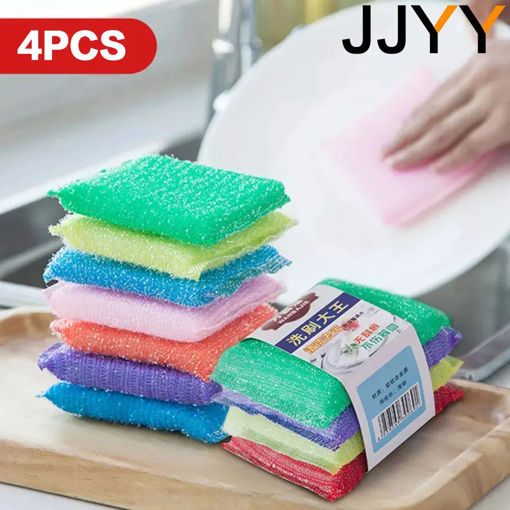 

JJYY 4 шт. кухонная антипригарная масляная Чистящая салфетка для мытья полотенце щетка чаша тканевая губка для дома