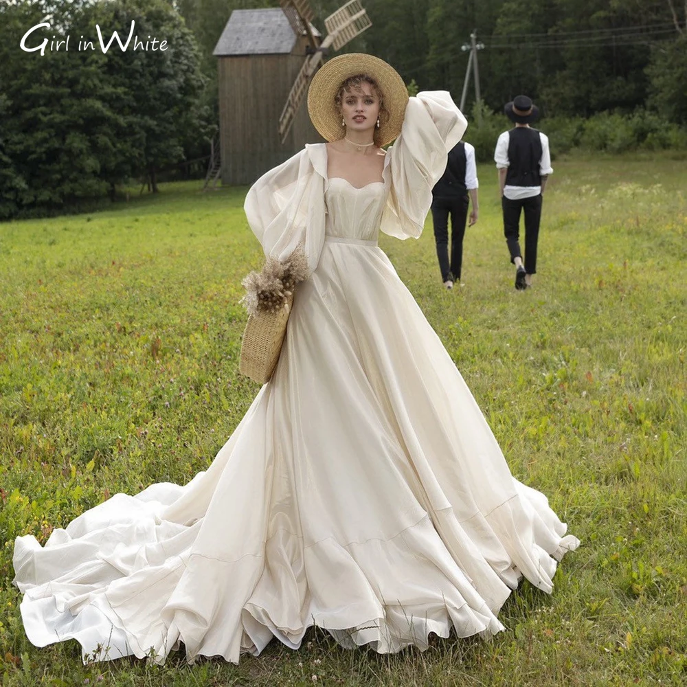 

Robe De Mariée Vintage Wedding Dress A-line Sweetheart Romantic A-line Wedding Bridal Gown Vestido De Novia Bride Dresses