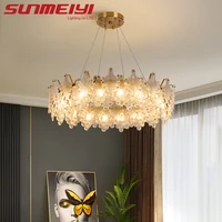 modern luxury led chandeliers nordic glass crystal lamp for hotel hall vall dining living room french romance home decor fixture