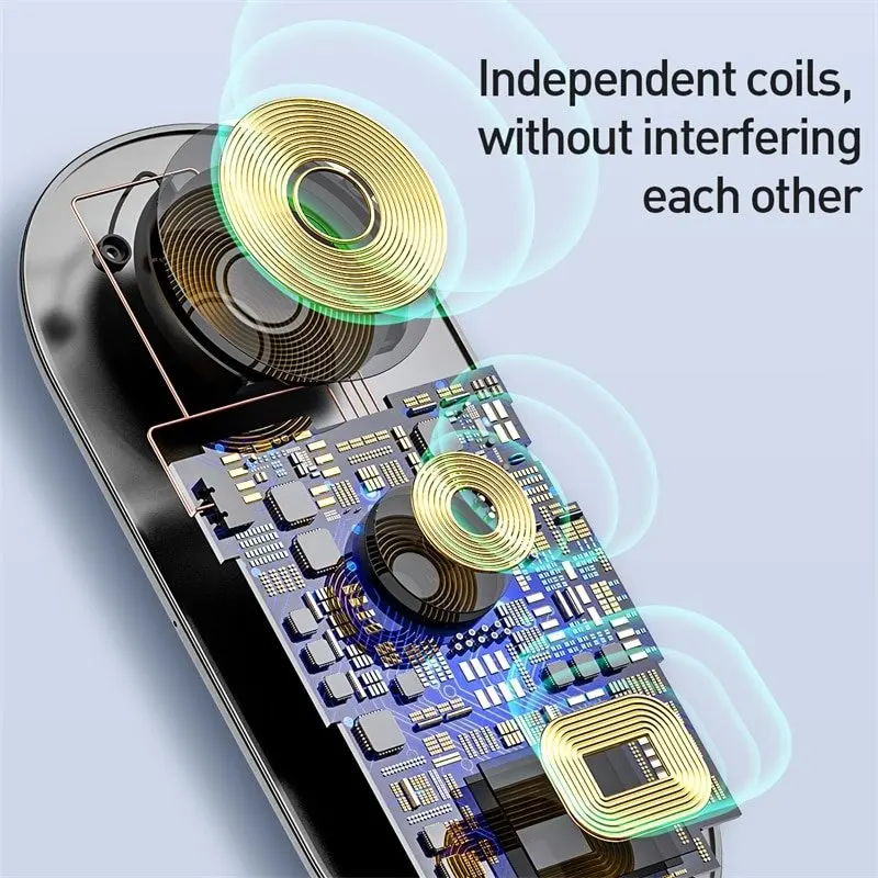 Беспроводная зарядка Baseus Smart 3in1 Phone+Watch+Pods (18W MAX) Чёрная WX3IN1-01, WX3IN1-C01 (art.: 3920b855a2ef6) - 3920b855a2ef6