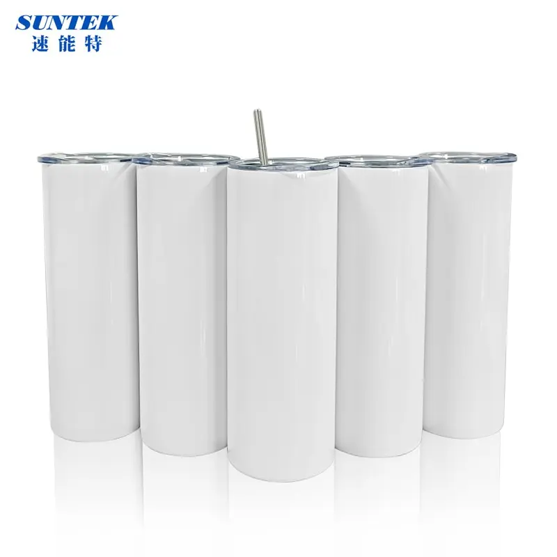 

DIY Sublimation Straight Tumbler 20oz Stainless Steel Slim Tumbler Skinny Tumblers Vacuum Insulated Travel Mug For Friend Gift