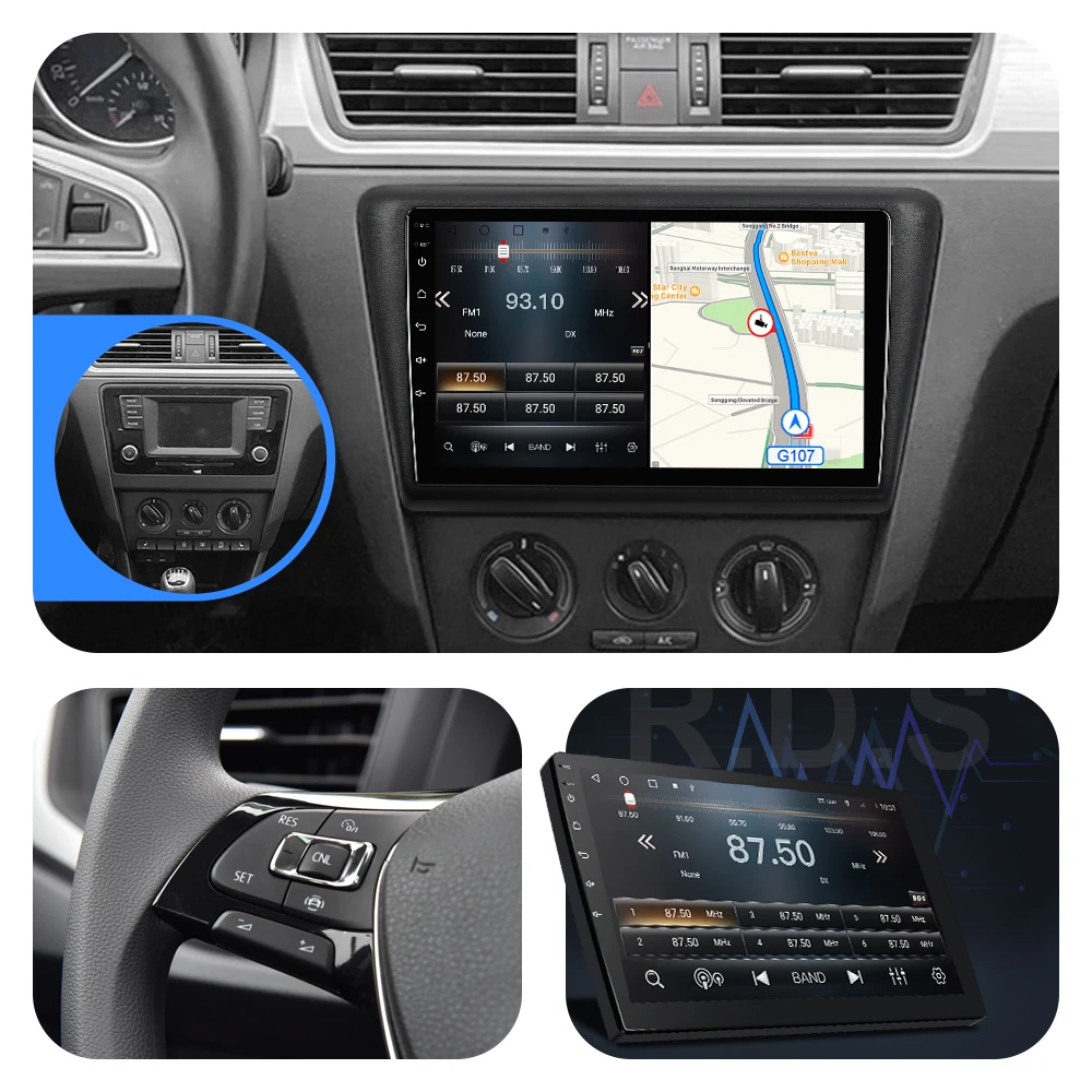 Ebilaen Автомобильный мультимедийный плеер для Skoda Rapid 2014-2020 Android 10.0 Авторадио GPS навигация Камера RDS Carplay 4G WIFI on.