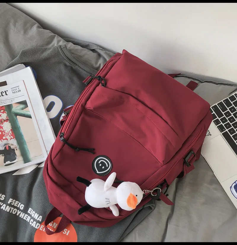 High School College Simple Casual Fashion Schoolbag Female Junior High School Students Double Shoulder Hundred Backpack