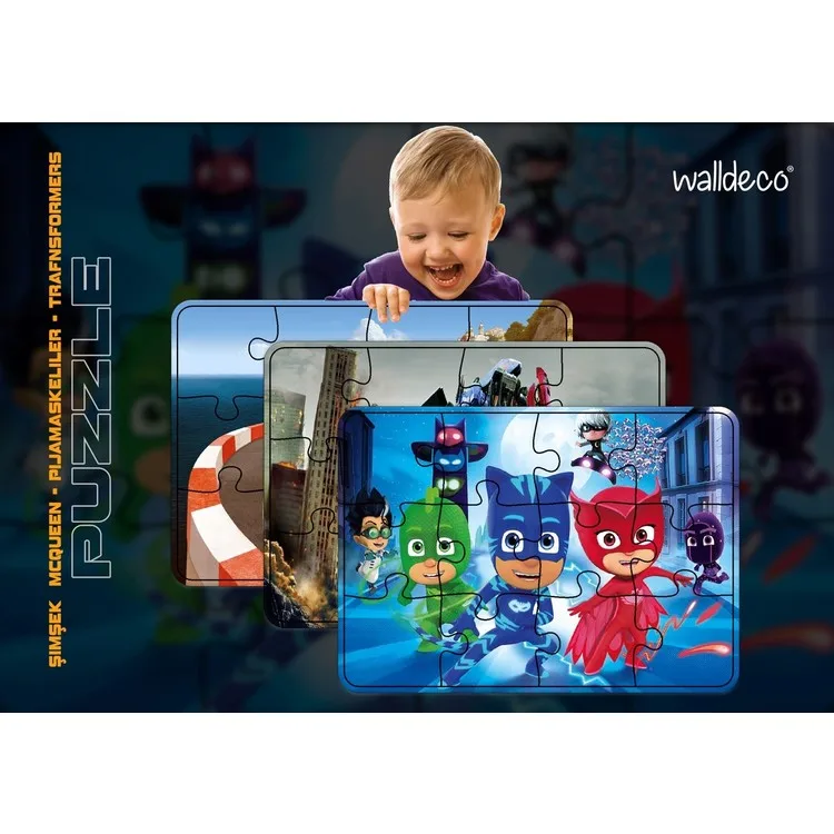 Walldeco Трансформеры из 3 предметов-Молния Маккуин-Пижамная детская головоломка из 12 предметов
