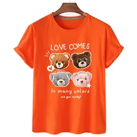 love little bear top mujer student short sleeved loose harajuku tees print casual female oversized t shirts s 5xl women clothes