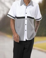 2022 summer new mens suit retro harajuku print short sleeved shirt trousers 2 piece casual gentleman hawaiian shirt 4xl
