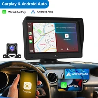 2022 new 7 inch gps navigation display carplay android auto audio video front backup cameras bluetooth wifi fm tmc