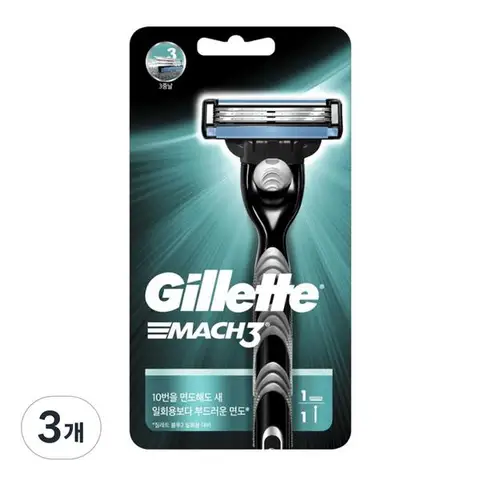 Бритва Gillette Mach3 ручная, 1 упаковка, 3 штуки, корейское бритвенное лезвие