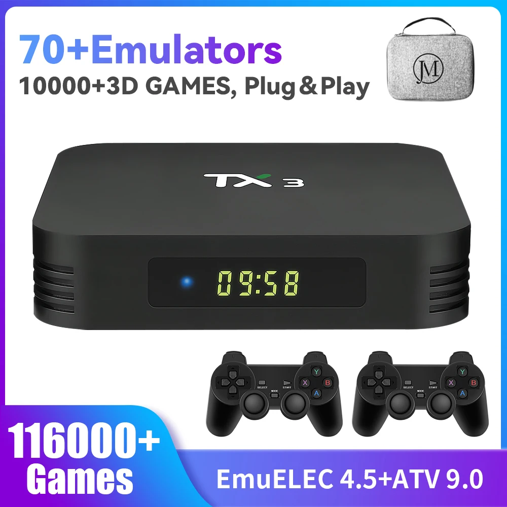 

Ретро Wi-Fi видео игровые консоли Портативный ТВ/Игровая приставка для PS1/PSP/N64/DC/MAME/SS S905X3 110000 + игры 70 + симуляторы игроков