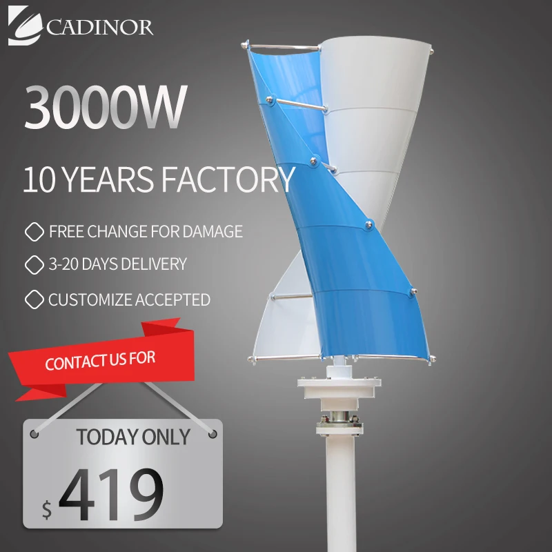 

Wind Turbine Generator 3000W 12V 24V Off Grid MPPT/Charge Controller Windmill RV Yacht Farm Small Wind Generator Home Use