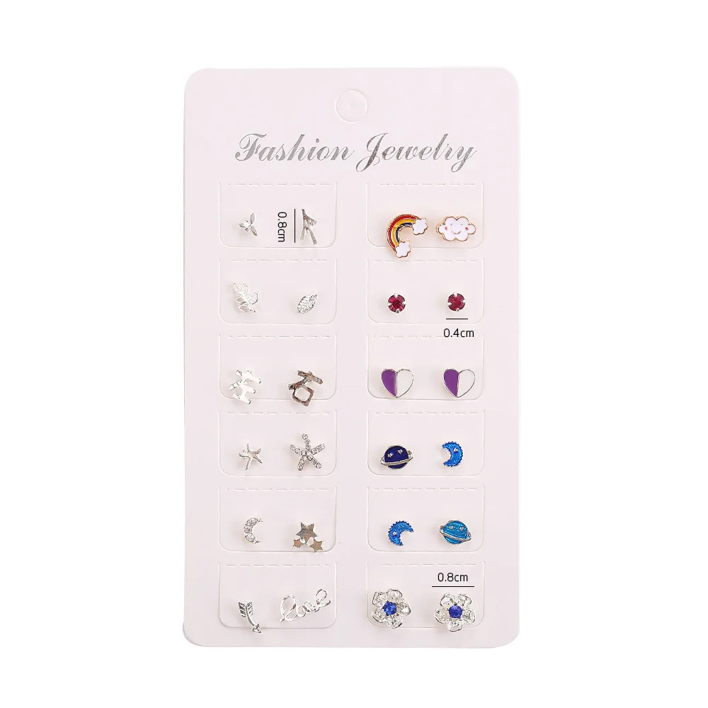 Набор серег-гвоздиков для женщин ювелирные украшения вечеринок с маленькими