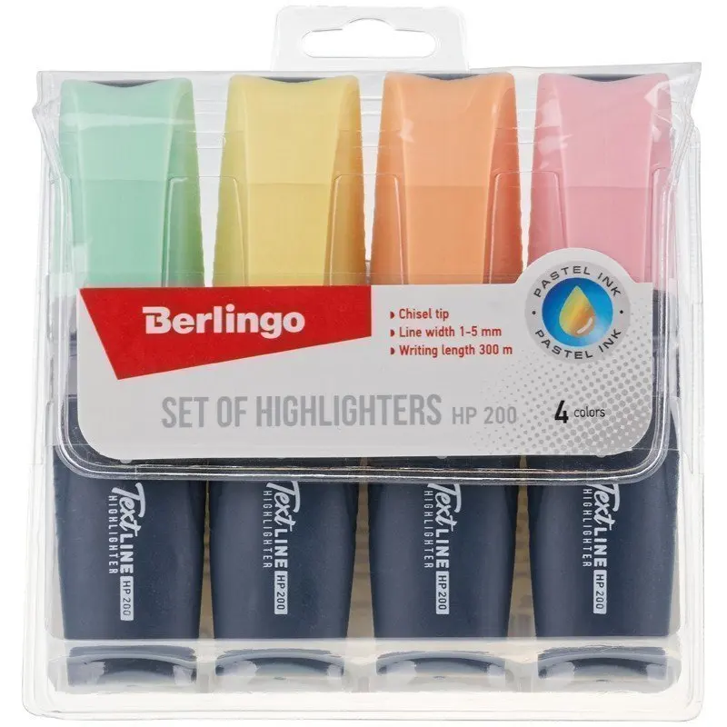 Set of text dividers Berlingo &quothp200" 4tsv. pastel colors 1-5mm Euro suspension | Stationery