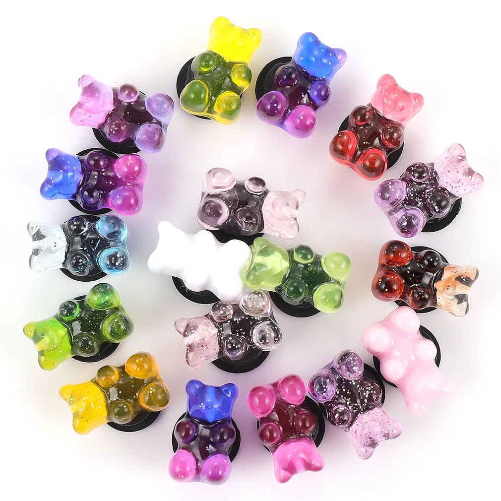 

10Pcs 3D Bear Shoe Croc Buckle Accessories DIY Cartoon Animals Bear Shoes Decoration For Kids Croc Charms Kids Party Gift
