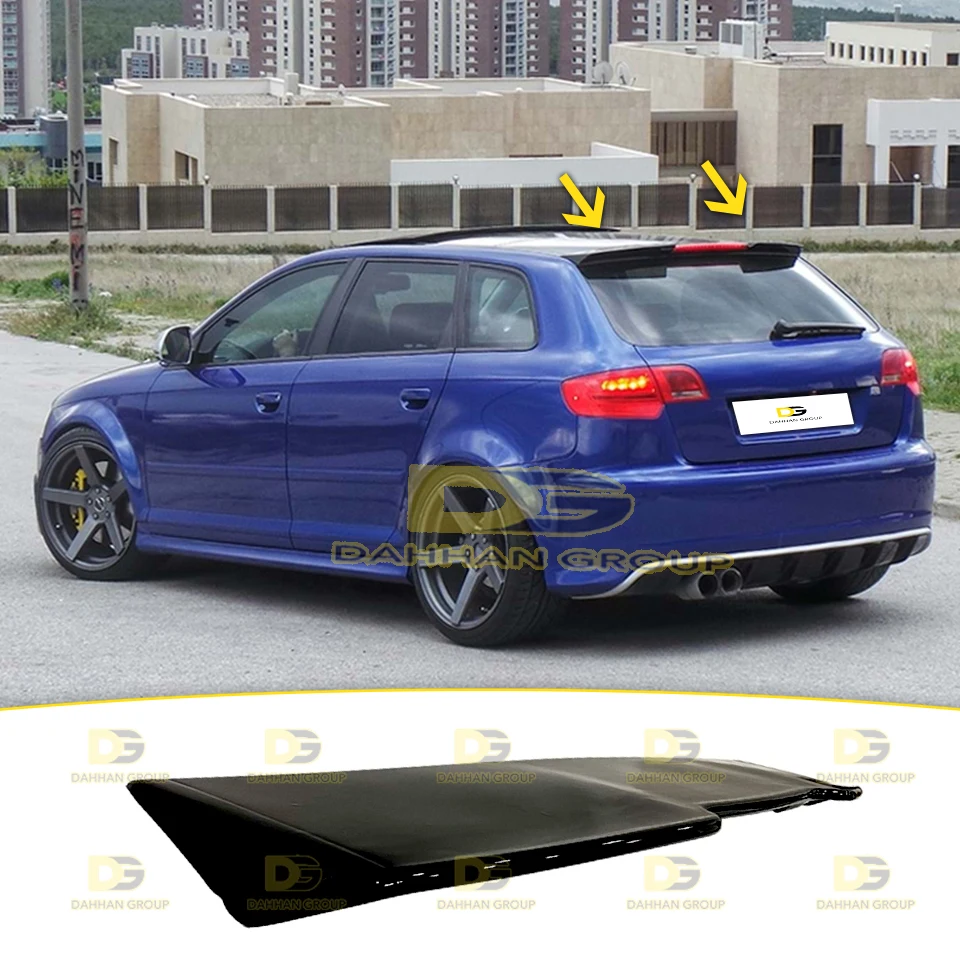 A3 8P Hb 4 5 Porte 2003 - 2008 Stile Rs3 Spoiler Sul Tetto Posteriore Ala Pianoforte Nero Lucido Superficie Vuoto Plastica S3 Kit