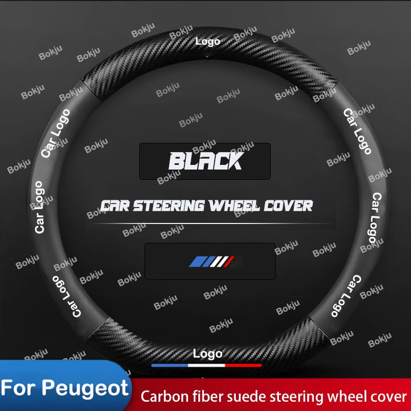 

Car Steering Wheel Cover For Peugeot 106 107 108 206 207 208 301 308 407 408 508 2008 3008 4008 5008 301 308S 508L RCZ Non-slip