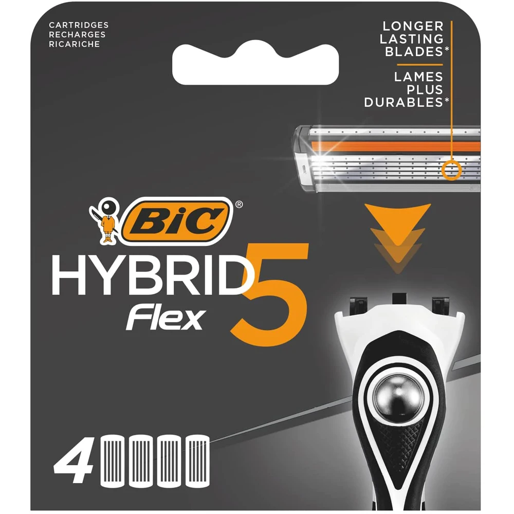 

Original BIC Flex 5 Hybrid 1 Handle And 2 Heads Men's Razor Hot Sale Super Sharp/Slippery New Technology Beard Care Razor Blades