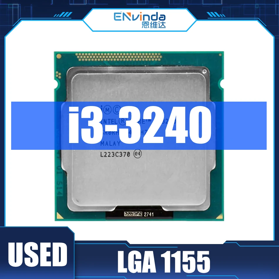 Used Original Intel I3 3240 Processor Dual-Core 3.4GHz LGA 1155 TDP 55W 3MB Cache i3-3240 CPU Support  B75 Motherboard