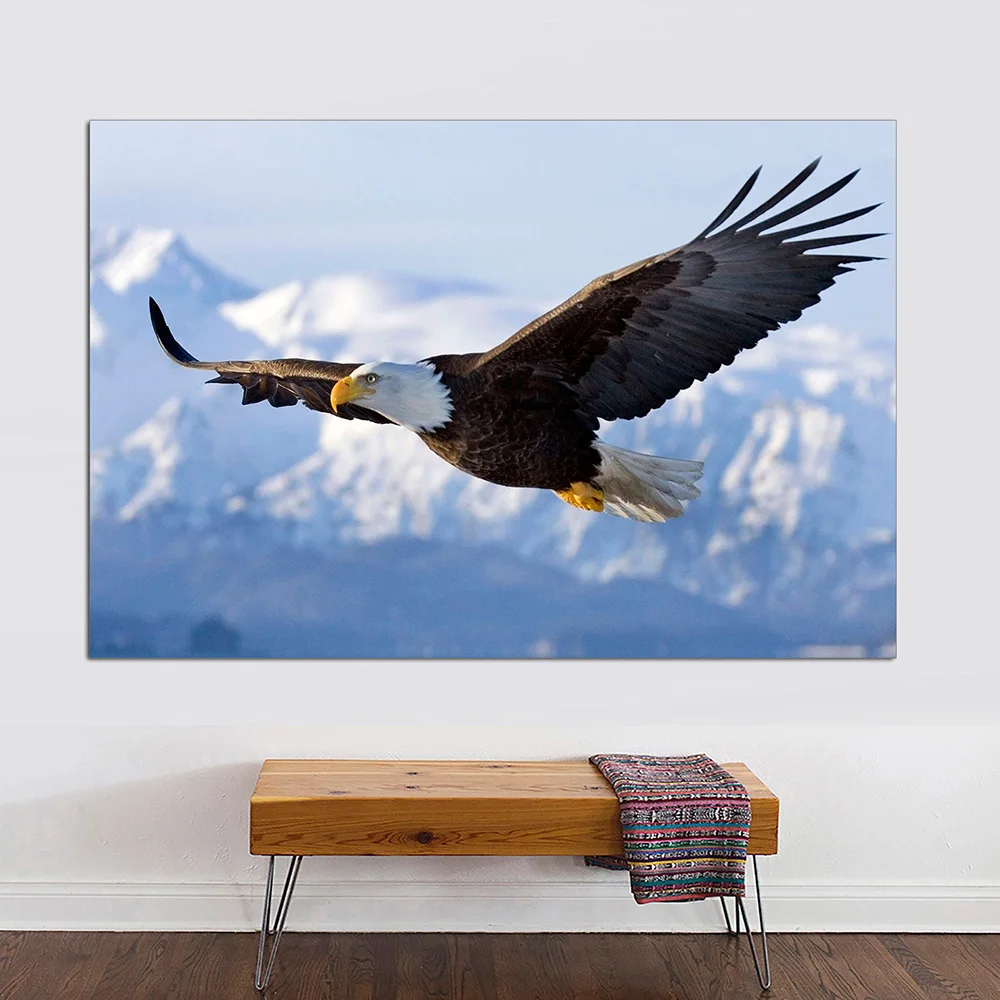 

Eagle in A Mountain Clouds Canvas Painting Modern Animal Landscape Poster Print Wall Art Pictures Living Room Home Decoration