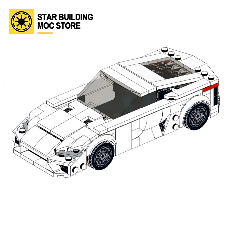 

MOC blocks are suitable for lego 8-grid car Lexus LFA racing supercar assembly speed series speed champion model