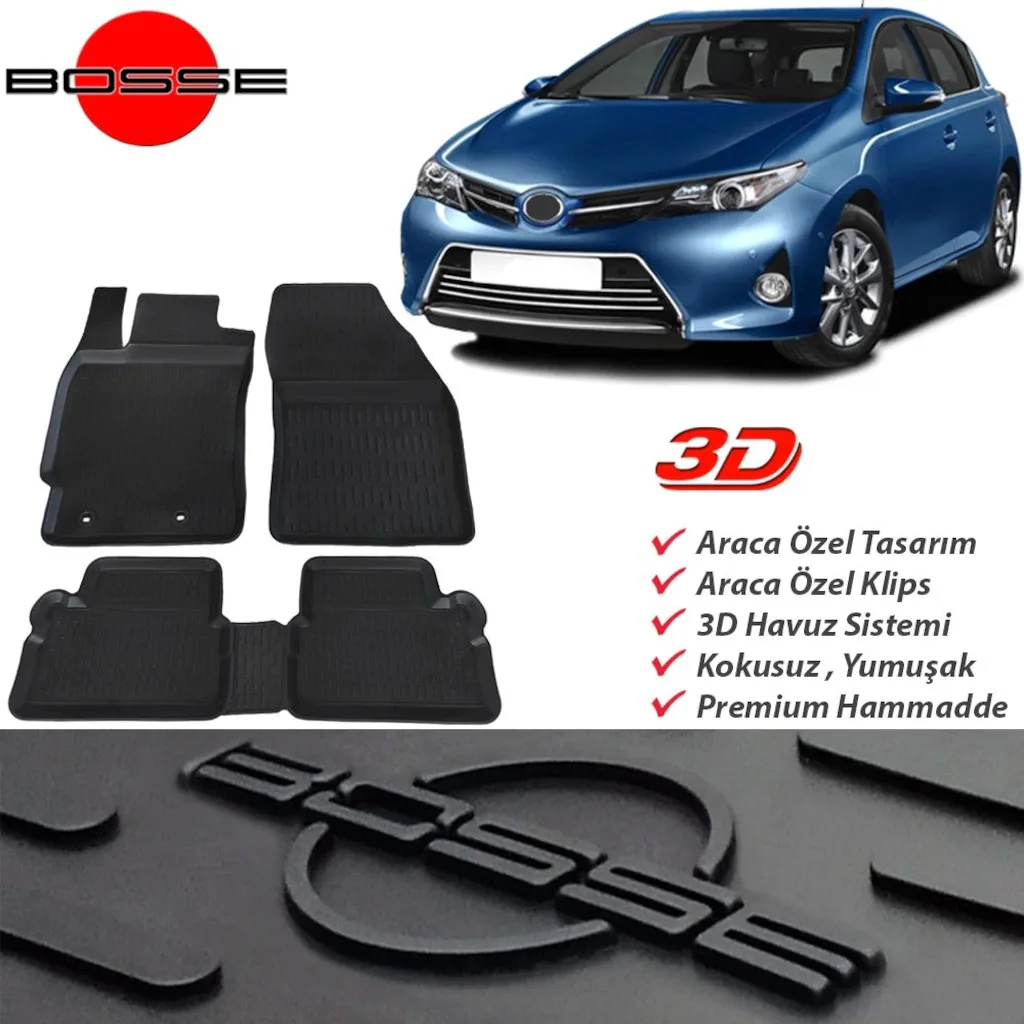 

Toyota Auris Paspas 3D Havuzlu 2013 2020 BOSSE Paspas