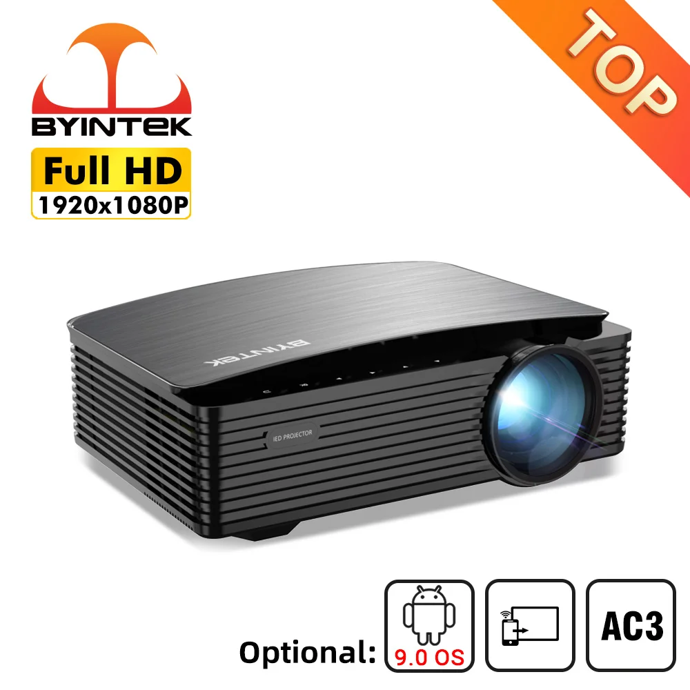 

BYINTEK K25 Full HD 4K 1920x1080P LCD Smart Android 9.0 Wifi LED Video Home Theater Cinema 1080P Projector for Smartphone