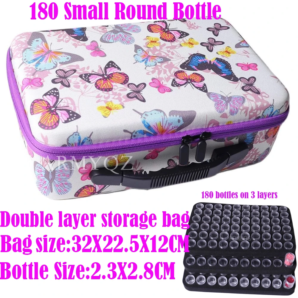 

60/80/94/108/114/120/140/160/180 Bottles 5d Diamond Painting Accessories tools Storage Box Carry Case diamant painting Butterfly