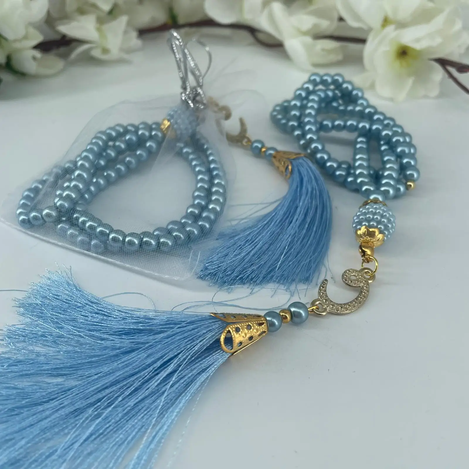 Tasbih Tasbeeh 99 бусин ИД Мубарак жемчуг молитва исламские аксессуары мусульманские