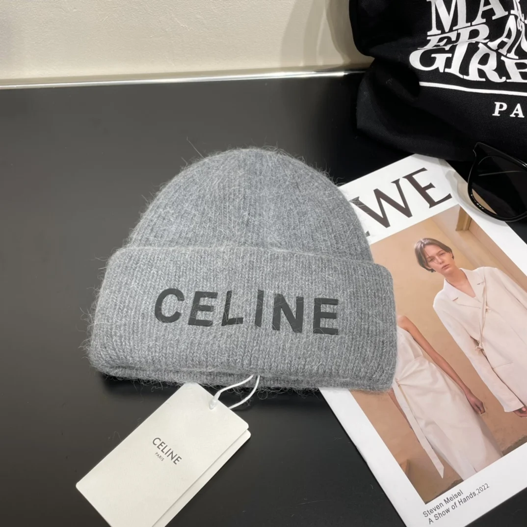 точная копия 1:1 Вязаная Шапка CELINE Сохранять Тепло Новые Стили Осени Зимы