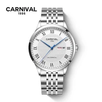 carnival brand fashion business watch for men luxury automatic wristwatches waterproof sapphire calendar clock relogio masculino