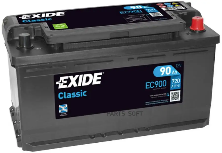 АКБ EXIDE Classic 12V 90Ah 720A 353x175x190 /-+/