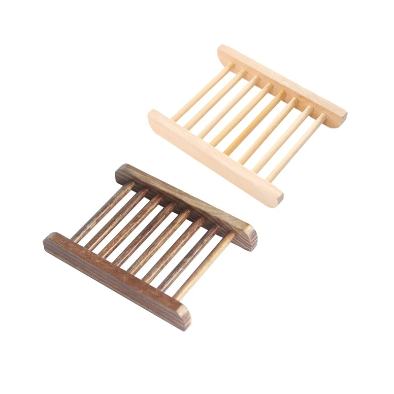 

10pcs Soap Dishes Natural Wood Soap Tray Holder Dish Storage Bath Shower Plate Home Bathroom Wash Soap Holder Organizer
