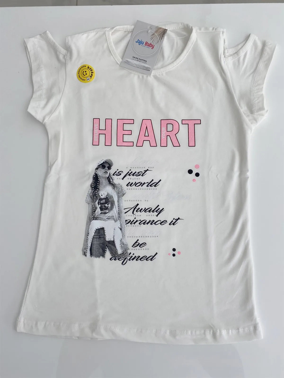 

Детская футболка Jaju Beyaz Heart Çocuk