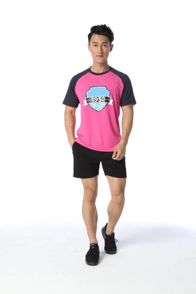 

New Quick Drying Table Tennis Clothes Men T-shirt With Logo Printing Badminton Uniforms Boys Lapel Women T Shirt 6XL