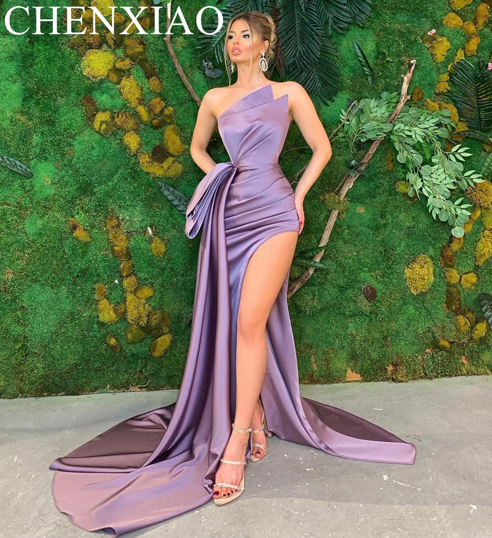 

CHENXIAO High Side Slide suknia wieczorowa elegancka zakładka Mermaid suknie na bal maturalny zapiekanka bez rękawów sukienki n