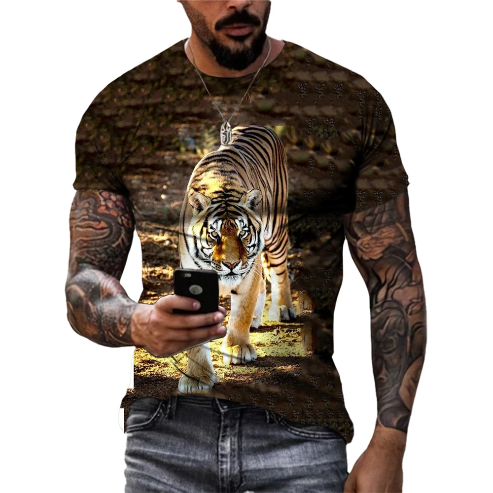

Летняя Горячая Распродажа модная футболка DomineeringForestTiger с 3D принтом Мужская персонализированная футболка с круглым вырезом OversizedSports Ca