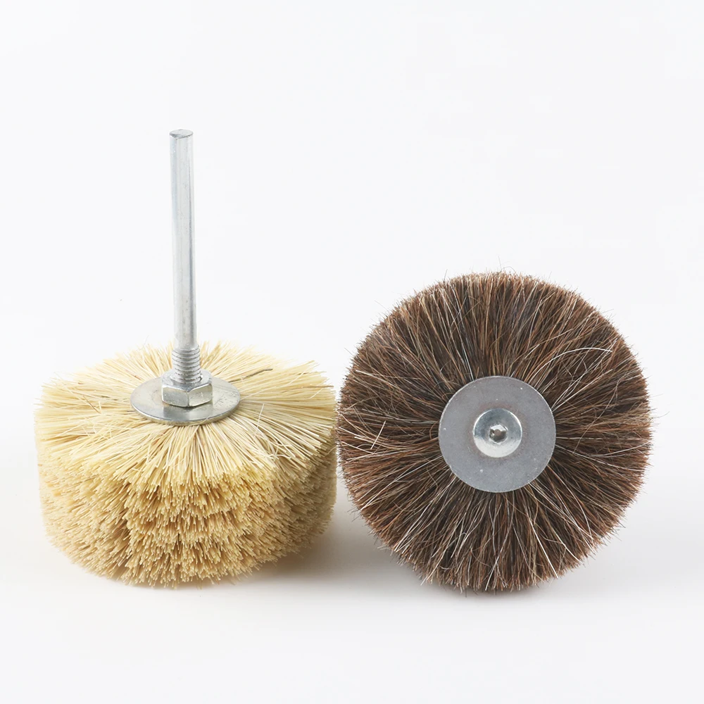 

3mm Shank 80mm Horse Hair/Sisal Brush Wheel Polishing Buffing Wheel for Wood Carving Jewellery Polishing Waxing Grinding Tool