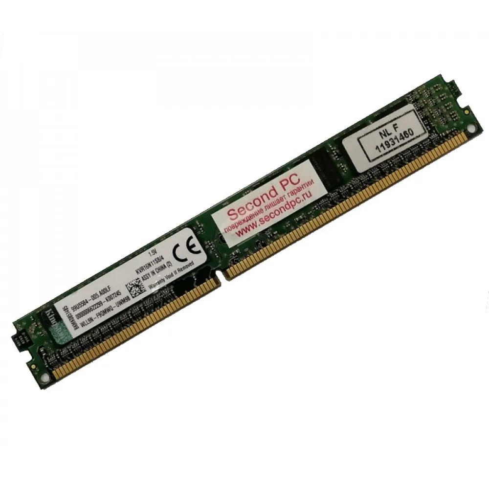 ОЗУ Dimm 4Gb PC3-12800(1600)DDR3 Kingston KVR16N11S8/4