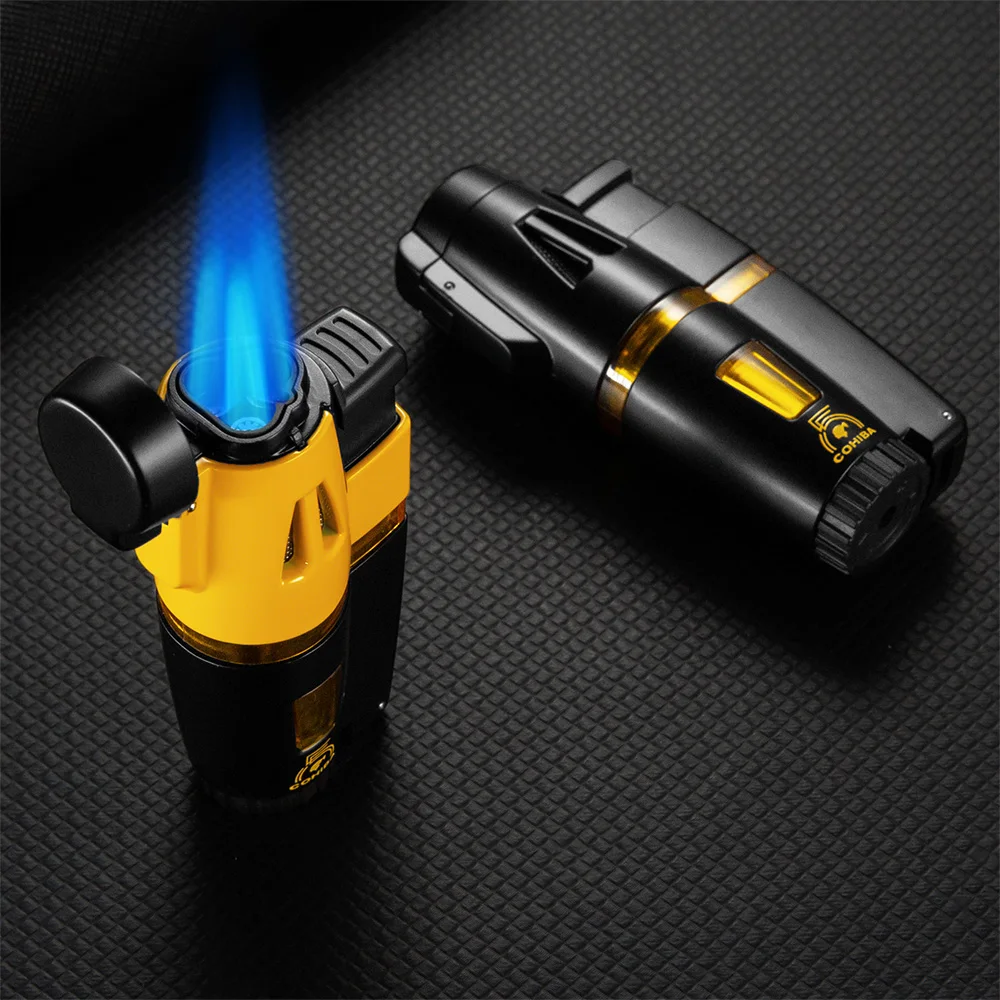 

Alloy COHIBA Cigar Lighter Buit In Drill Reflatable Cigar Lighters Windproof Strong Fire Cigarette Lighter Portable Smoking Tool