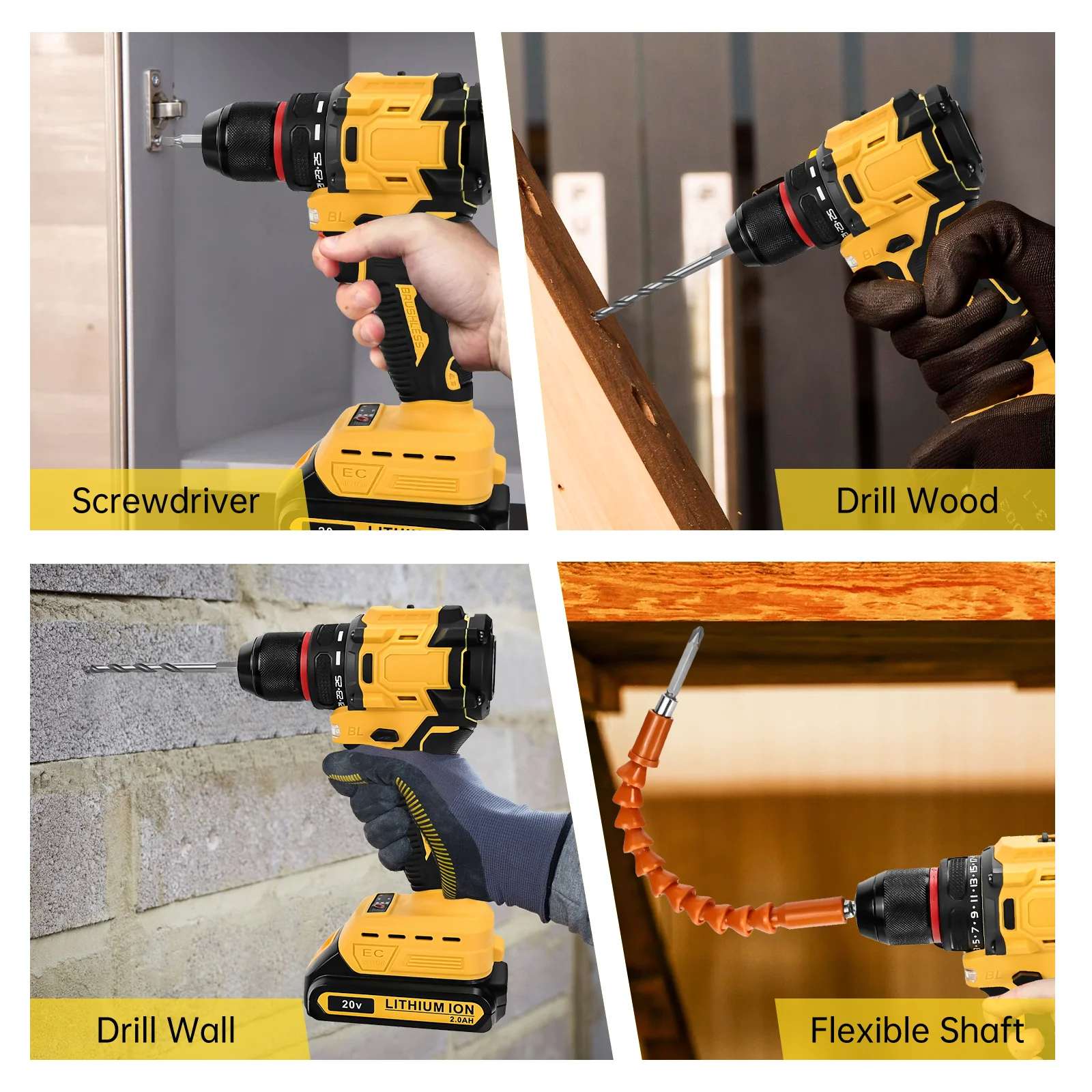 Набор беспроводных дрелей Dewalt 24 шт. с бесключевым патроном 3/8 дюйма 60 нм 25 + 1