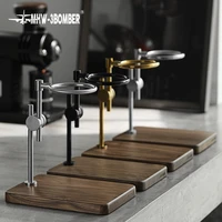 new detachable v60 espresso dripper stand adjustable pour over coffee drip wood station set stainless steel bracket accessories