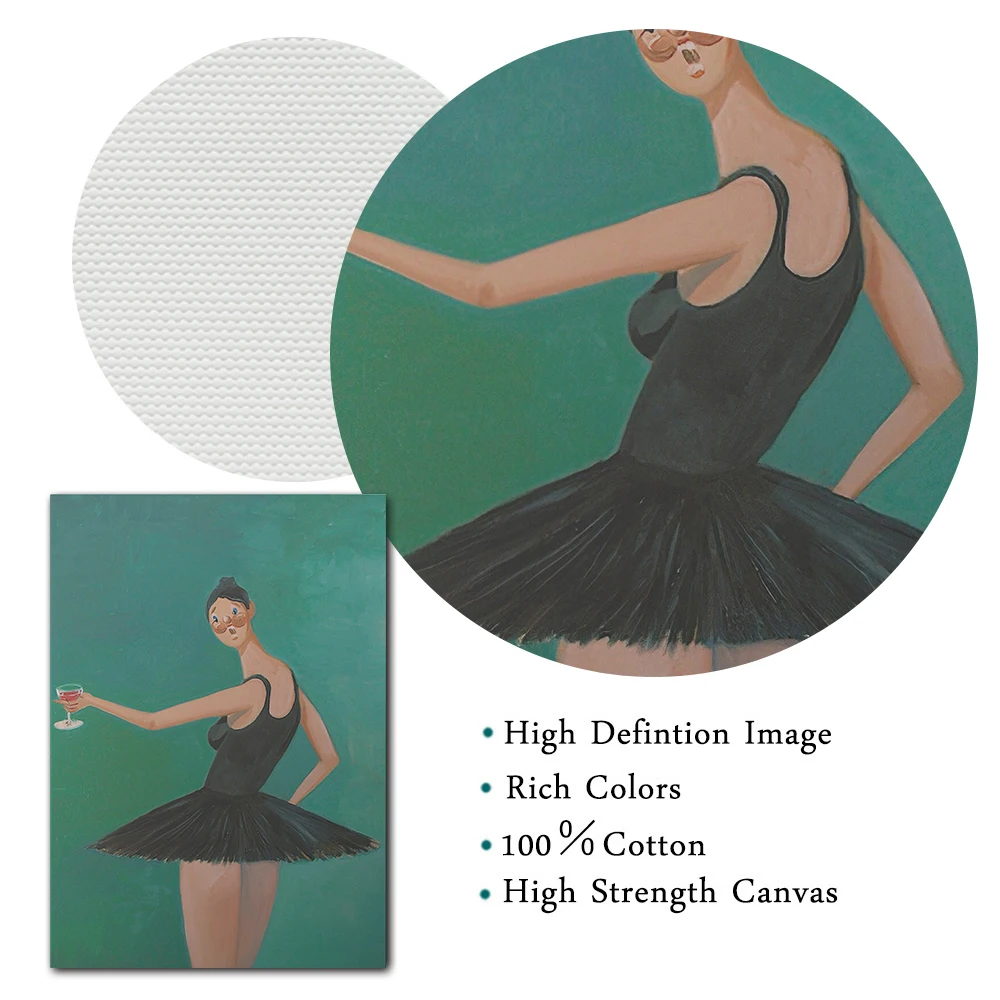 Картина на холсте Kanye West красивая тёмная скрученная фантазия балерины плакат для