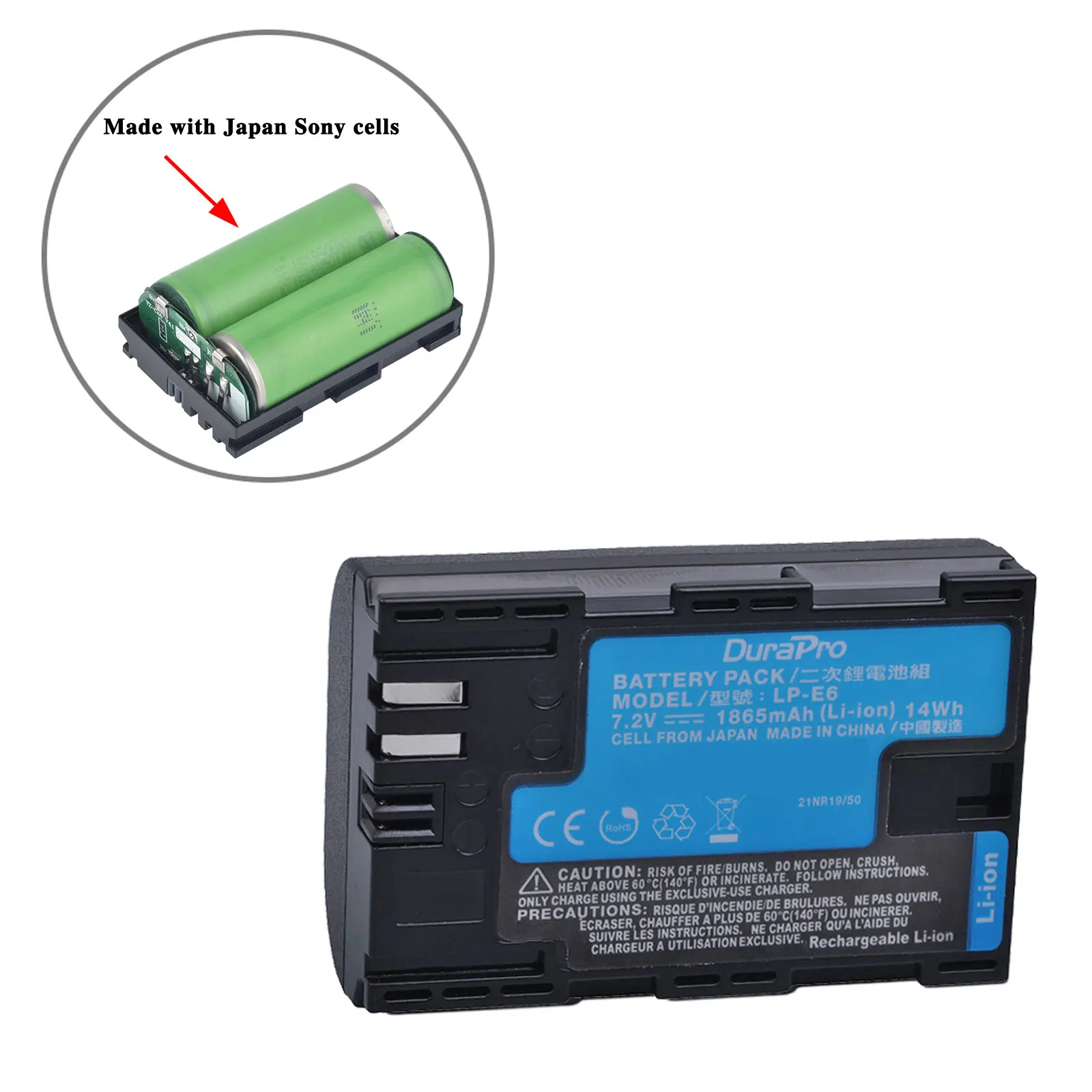 DuraPro LP-E6 LP-E6N LP E6 камера батарея сделана с японскими ячейками для Canon EOS 5D Mark II III 5DS R 6D 7D 70D 80D 90D XC10